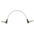 Candycords - myVolts Pedal to Pedal audio cable, angled large mono jack to angled large mono jack, 10cm, Powder Grey
