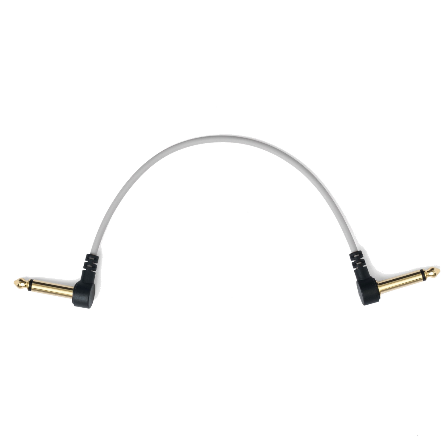 Candycords - myVolts Pedal to Pedal audio cable, angled large mono jack to angled large mono jack, 10cm, Powder Grey