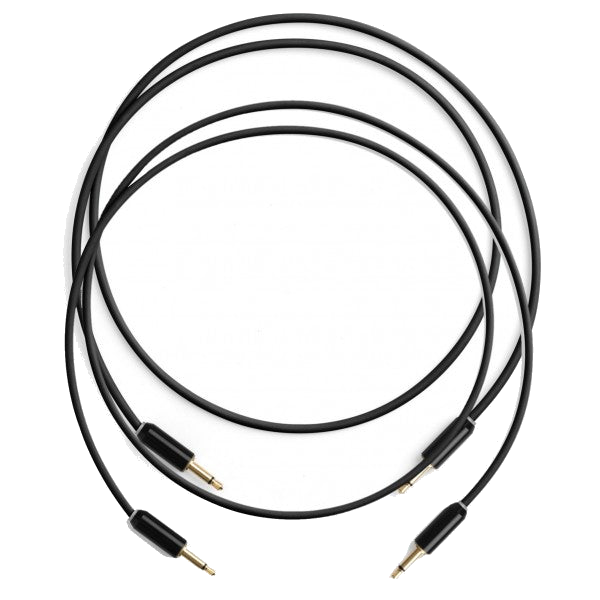 myVolts Candycord Halo CV Patch Cables 2x50cm - Liquorice Black (LED-Illuminated)